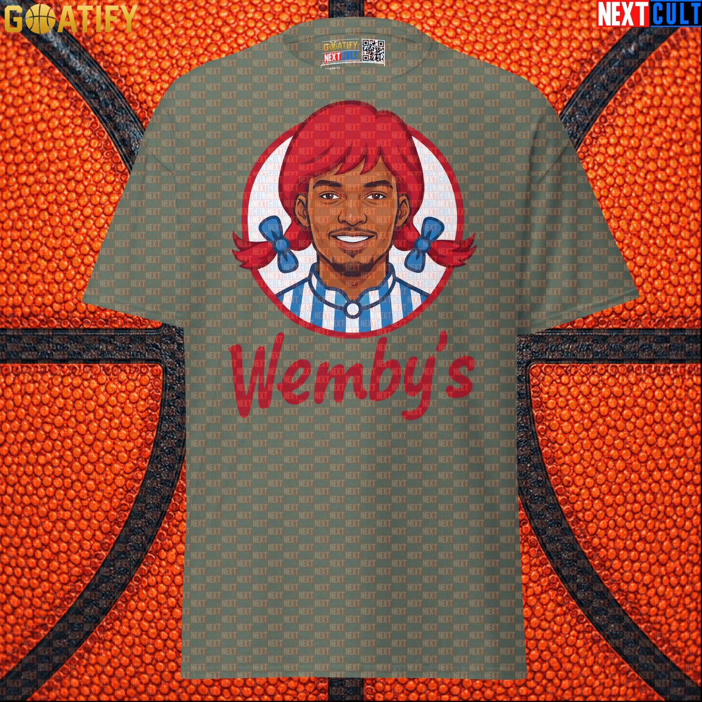 Basketball T-Shirt Wemby's Fast Food Parody for Victor Wembanyama Fans and NBA Gifts |  | ["Basketball", "France", "NBA", "San Antonio Spurs", "Victor Wembanyama", "Wemby"]