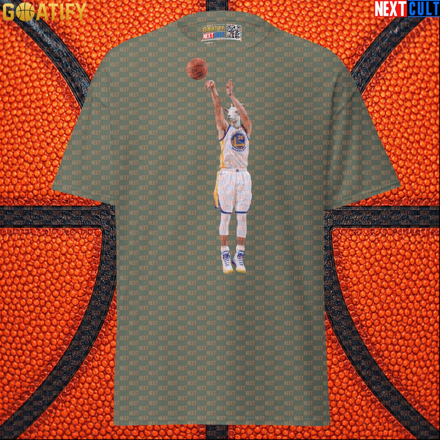 T-Shirt Stephen Curry GOAT 3 Pointer Graphic Tee for Warriors Fans NBA Basketball Gift Military Green T-shirts Next Cult Brand
