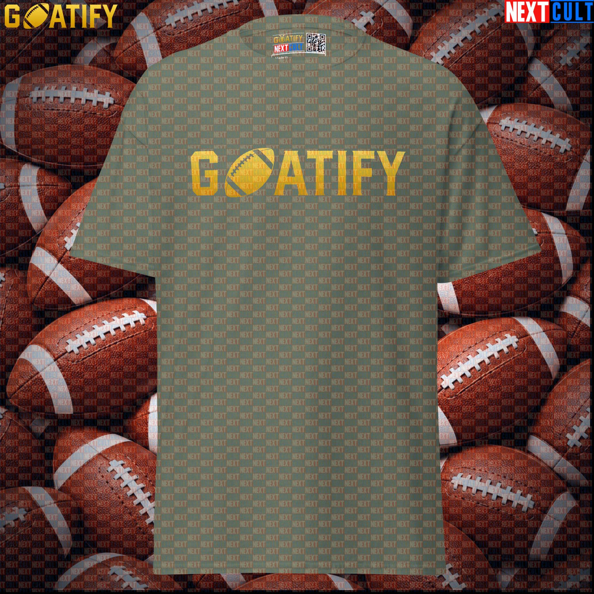 T-Shirt GOATIFY Football GOAT Graphic Tee for NFL Fans Greatest of All Time Sports Gift | T-shirts | ["American Football", "NCB", "NFL"]