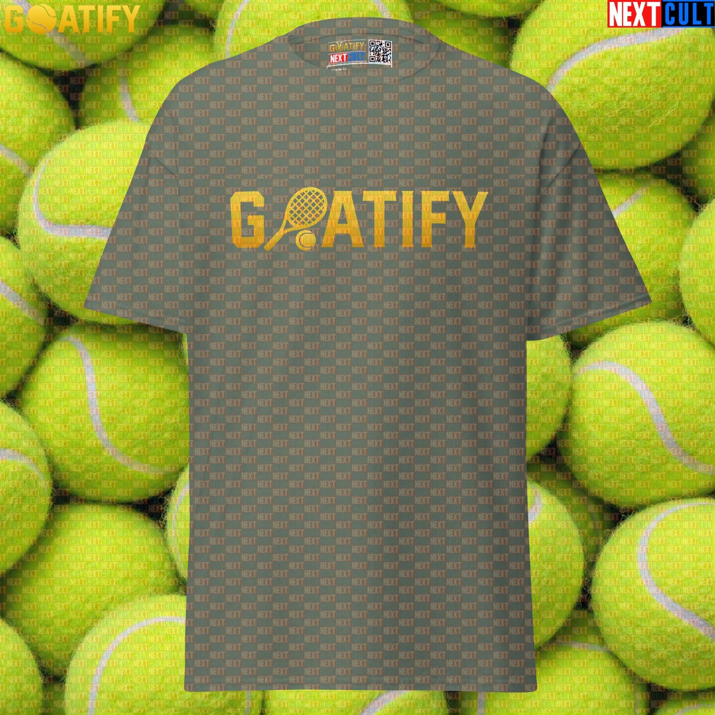 Tennis GOAT T-Shirt Golden Racket & Ball Graphic for Players, Fans & Gifts | GOATIFY | T-shirts | ["NCB", "Tennis"]