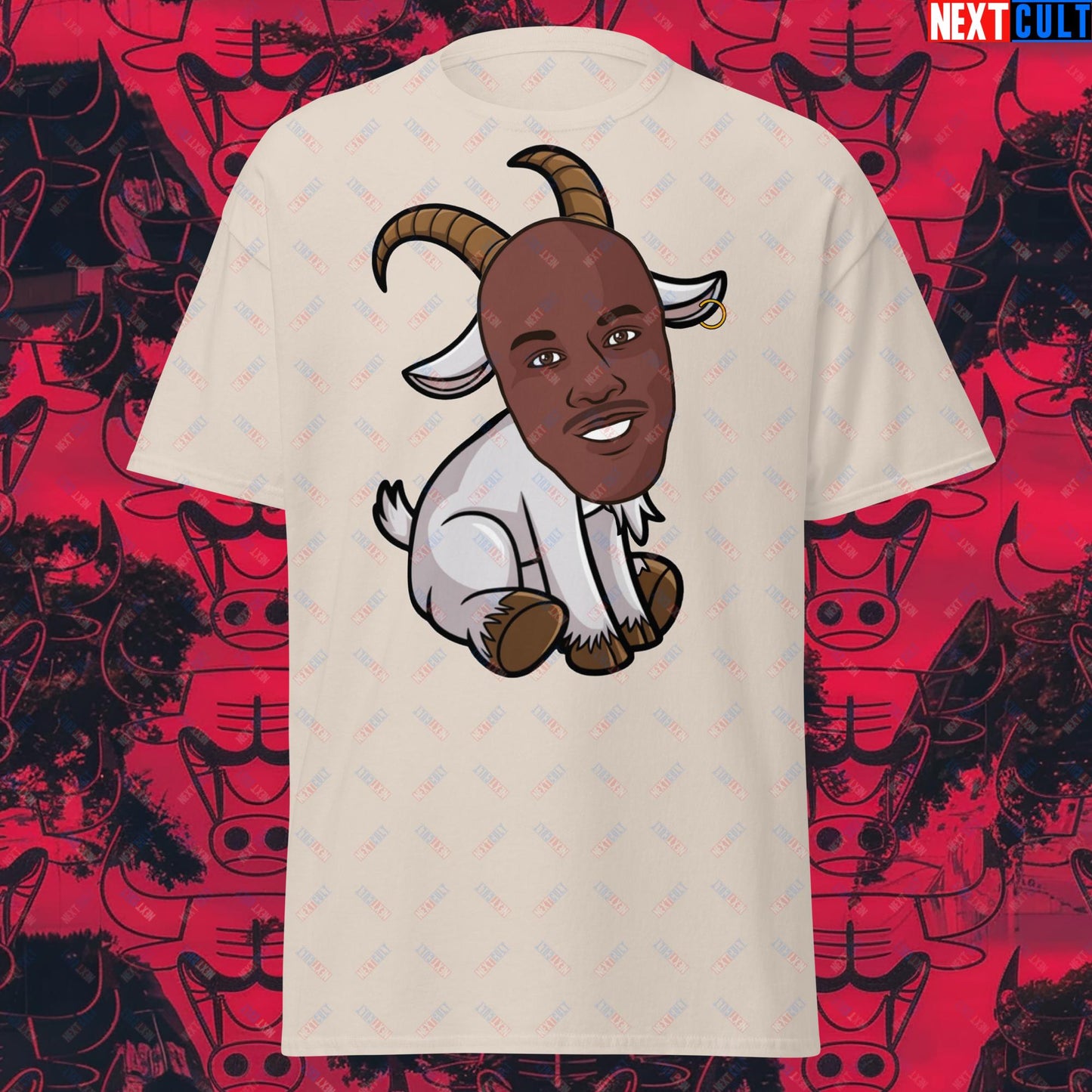 Michael Jordan G.O.A.T. T-Shirt - Funny Basketball Meme Casual Top - Greatest of All Time NBA Cartoon Design - Perfect Gift for Basketball Fans Unisex tee Natural T-shirts Basketball Chicago Bulls G.O.A.T. Michael Jordan NBA Next Cult Brand