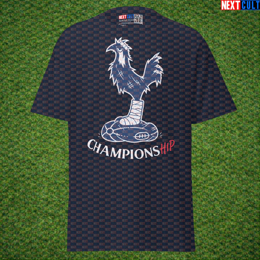 Championship Tottenham Hotspur Parody T-Shirt, Funny Spursy Football Graphic Tee for North London Banter Navy T-shirts Next Cult Brand
