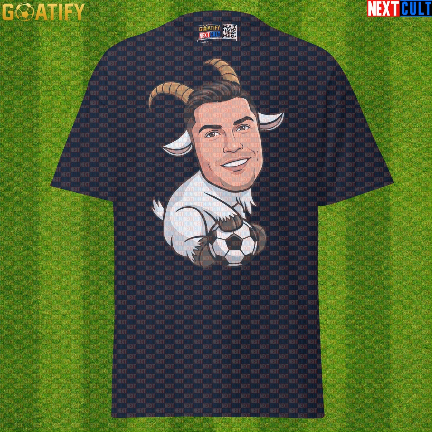 Cristiano Ronaldo T-Shirt – Funny GOAT Soccer Graphic Tee Gift for Portugal Football Fans |  | ["Al Nassr", "Cristiano Ronaldo", "Football", "Juventus", "Manchester United", "Portugal", "Real Madrid", "Soccer"]