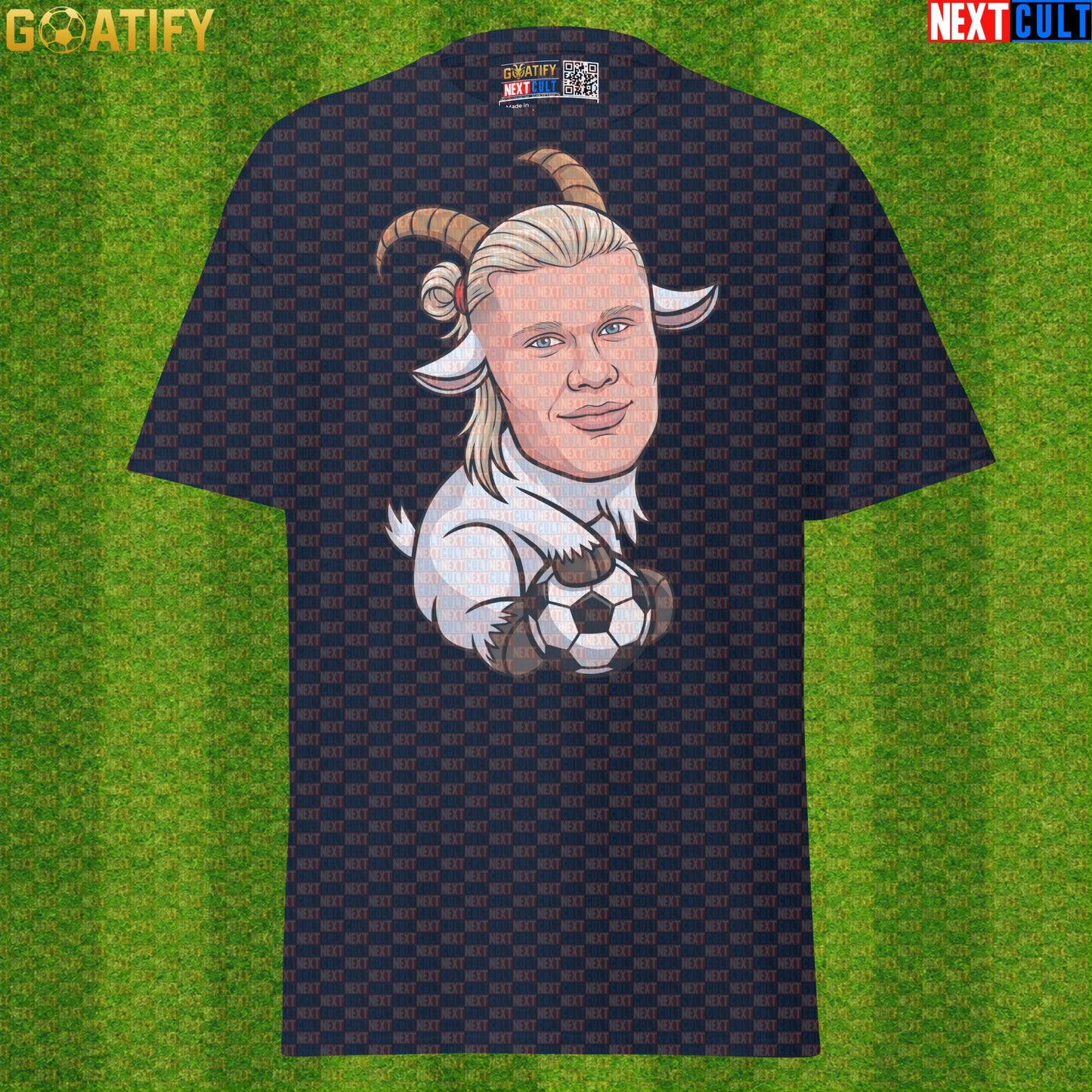 Erling Haaland T-Shirt – GOAT Goal Machine Graphic Tee Gift for Man City and Norway Fans |  | ["Borussia Dortmund", "Erling Haaland", "Football", "Manchester City", "Norway", "Soccer"]