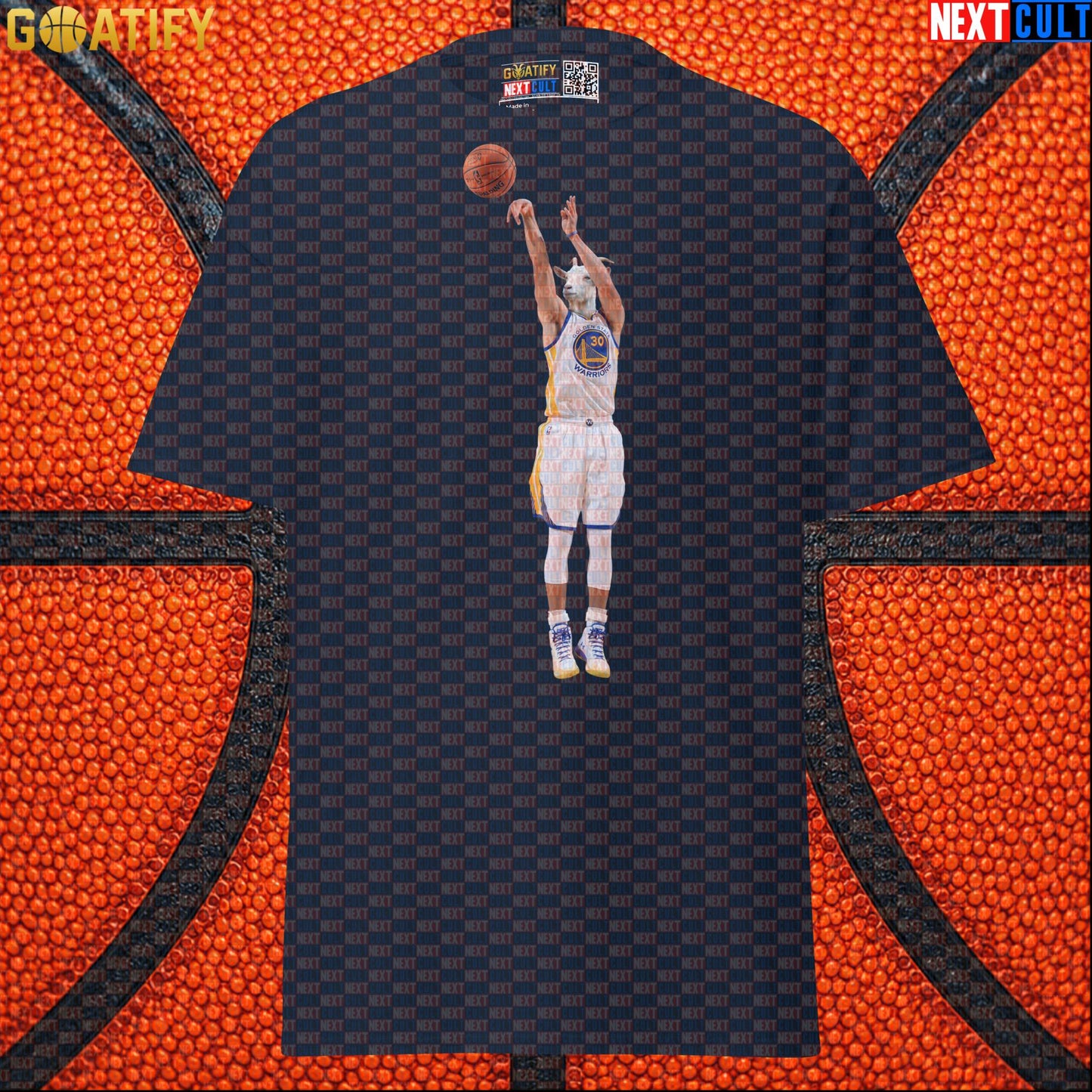 T-Shirt Stephen Curry GOAT 3 Pointer Graphic Tee for Warriors Fans NBA Basketball Gift Navy T-shirts Next Cult Brand