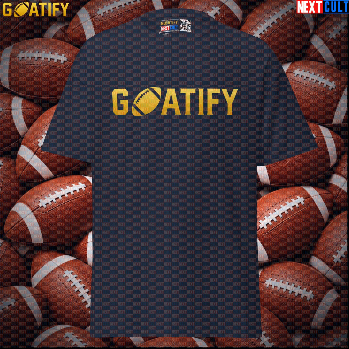 T-Shirt GOATIFY Football GOAT Graphic Tee for NFL Fans Greatest of All Time Sports Gift | T-shirts | ["American Football", "NCB", "NFL"]