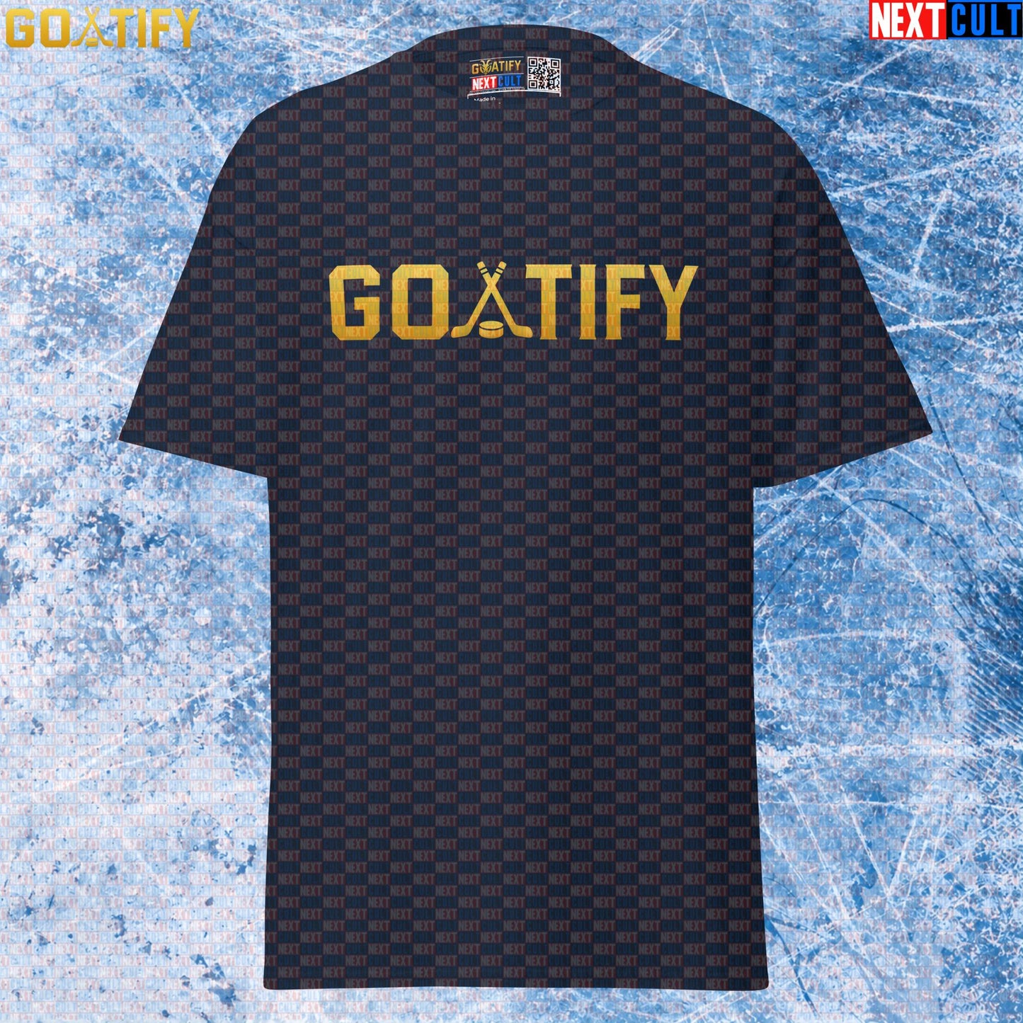 Hockey GOAT T-Shirt GOATIFY Gold Logo Graphic Tee for NHL Fans & Ice Hockey Gifts | T-shirts | ["Hockey", "NCB", "NHL"]