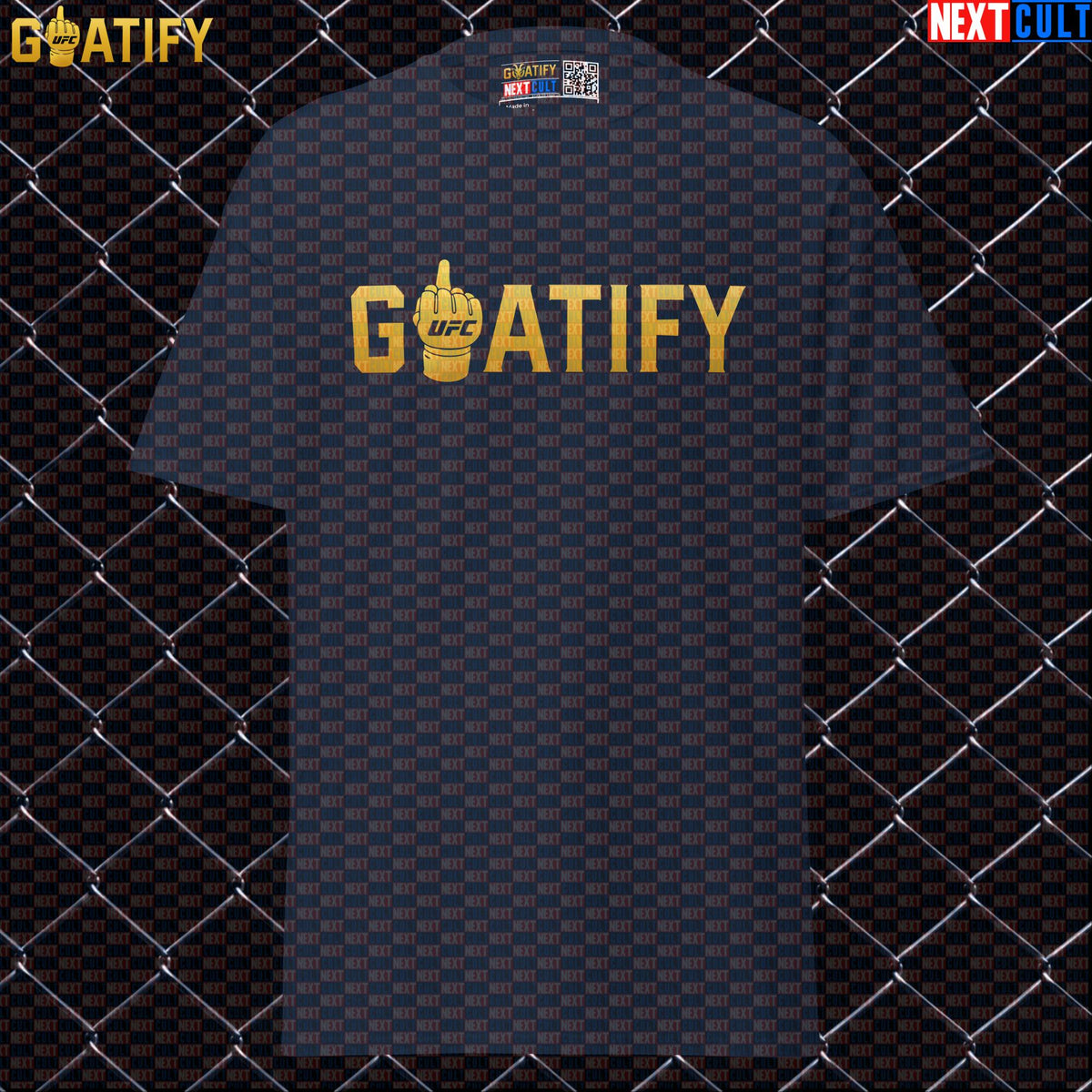 UFC GOAT T-Shirt Gold Middle Finger Fight Graphic for MMA Fans & Fighter Gifts | GOATIFY | T-shirts | ["Martial Arts", "MMA", "NCB", "UFC"]