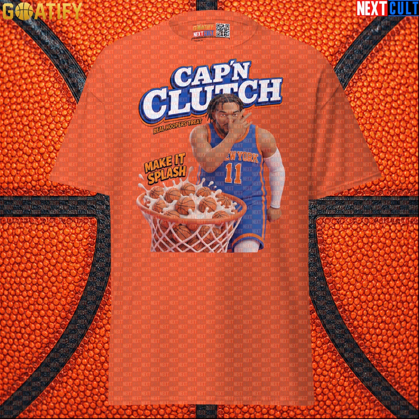 Jalen Brunson T-Shirt – Cap’n Clutch Cereal Parody Tee for Knicks Championship Fans |  | ["Basketball", "Jalen Brunson", "NBA", "New York Knicks"]