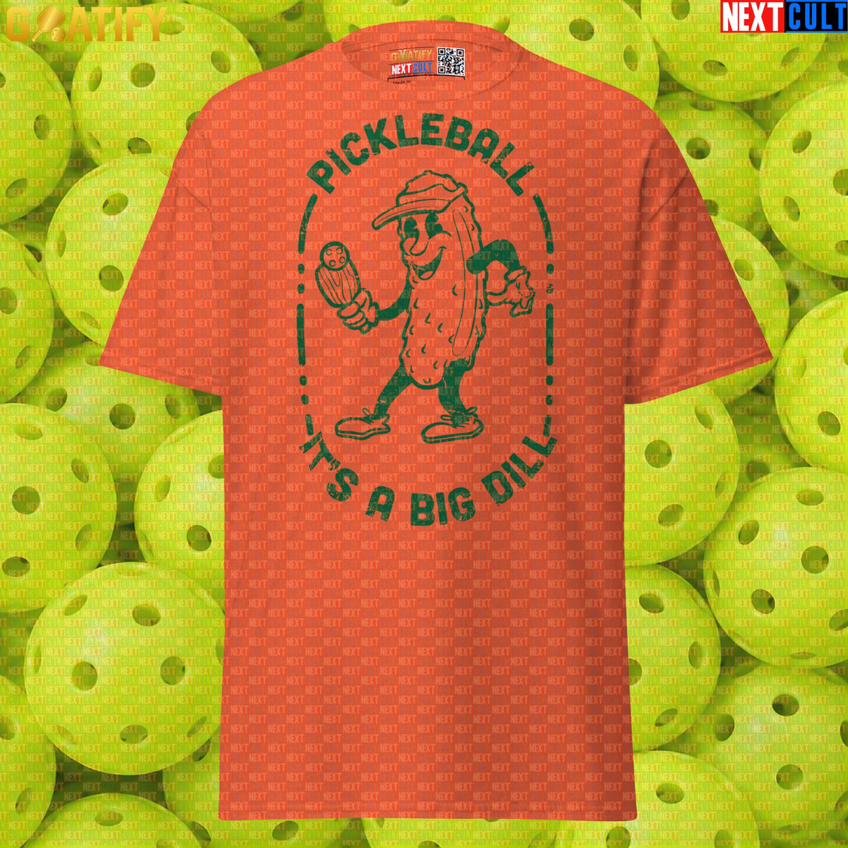 Pickleball T-Shirt It's a Big Dill Retro Pickle Joke Graphic for Players & Sports Fans | T-shirts | ["NCB", "Pickleball"]