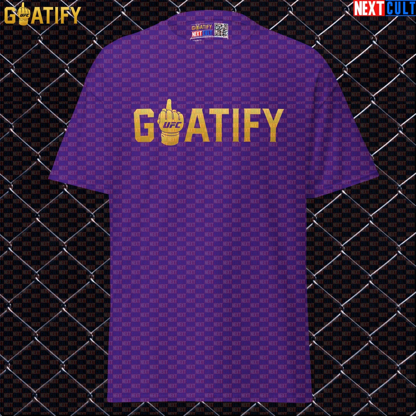 UFC GOAT T-Shirt Gold Middle Finger Fight Graphic for MMA Fans & Fighter Gifts | GOATIFY | T-shirts | ["Martial Arts", "MMA", "NCB", "UFC"]