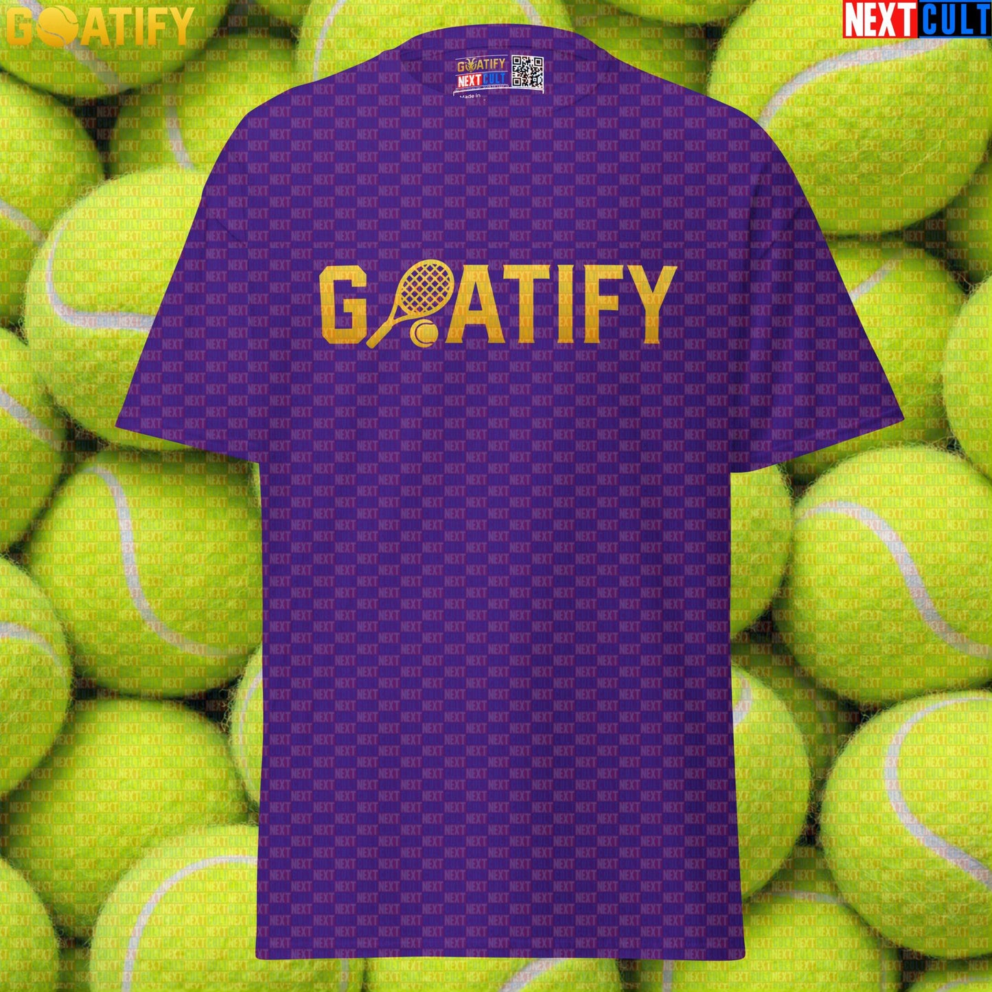 Tennis GOAT T-Shirt Golden Racket & Ball Graphic for Players, Fans & Gifts | GOATIFY | T-shirts | ["NCB", "Tennis"]