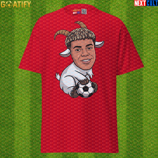 Lamine Yamal T-Shirt – Baby GOAT Soccer Graphic Tee for Spain Fans and Match Days Red T-shirts Next Cult Brand