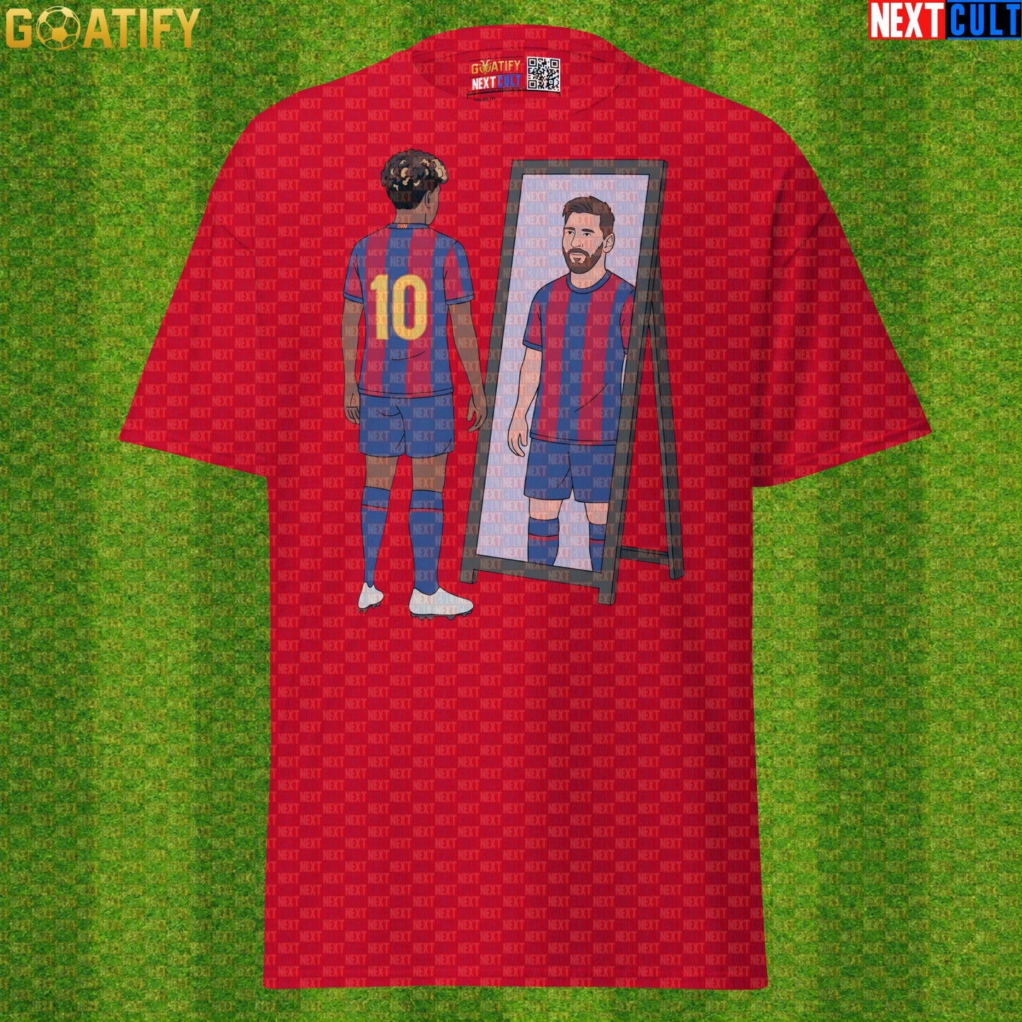Lamine Yamal T-Shirt – Future Messi Mirror Meme Graphic Tee for Barcelona Football Fans Red Next Cult Brand