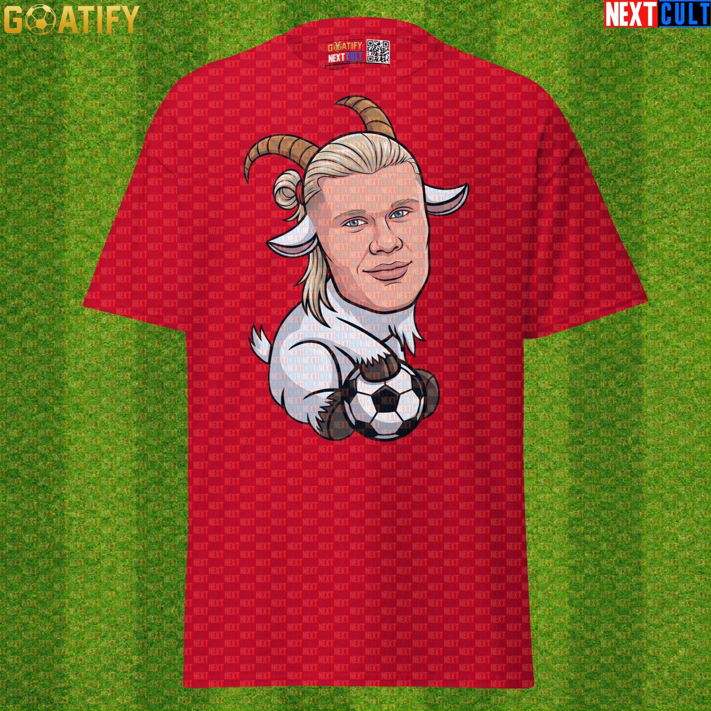 Erling Haaland T-Shirt – GOAT Goal Machine Graphic Tee Gift for Man City and Norway Fans |  | ["Borussia Dortmund", "Erling Haaland", "Football", "Manchester City", "Norway", "Soccer"]