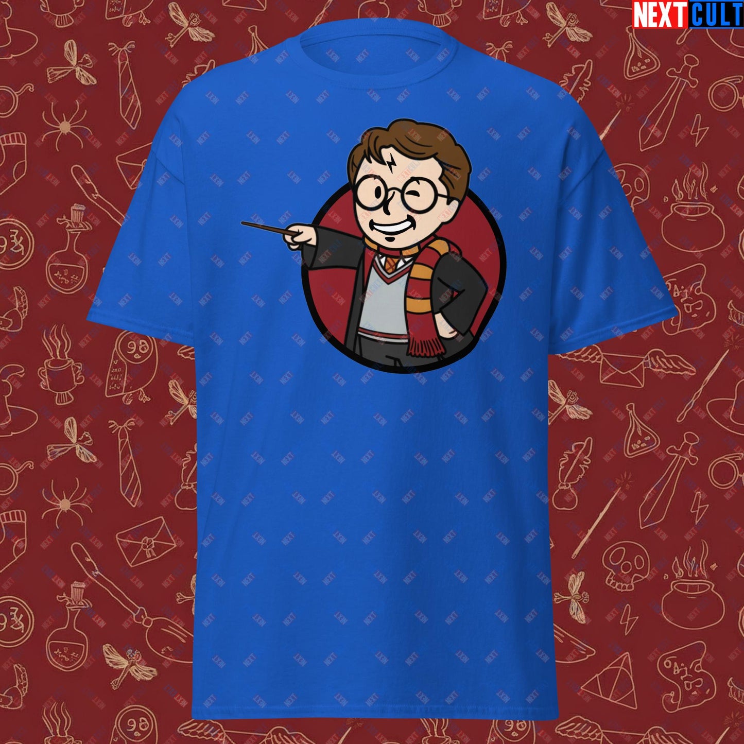 Wizard Boy Harry Potter Vault Boy Fallout Funny Meme Cartoon Mashup Unisex classic tee