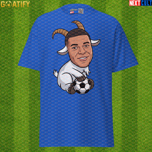 Kylian Mbappe T-Shirt – Funny GOAT Soccer Graphic Tee Gift for France and Real Madrid Fans |  | ["Football", "France", "Kylian Mbappe", "PSG", "Real Madrid", "Soccer"]