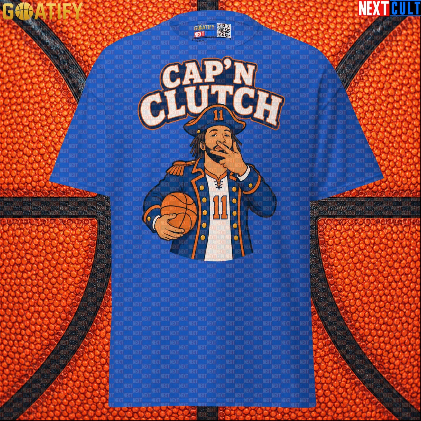Jalen Brunson T-Shirt – Cap’n Clutch Graphic Tee for New York Knicks Championship Fans Royal Next Cult Brand