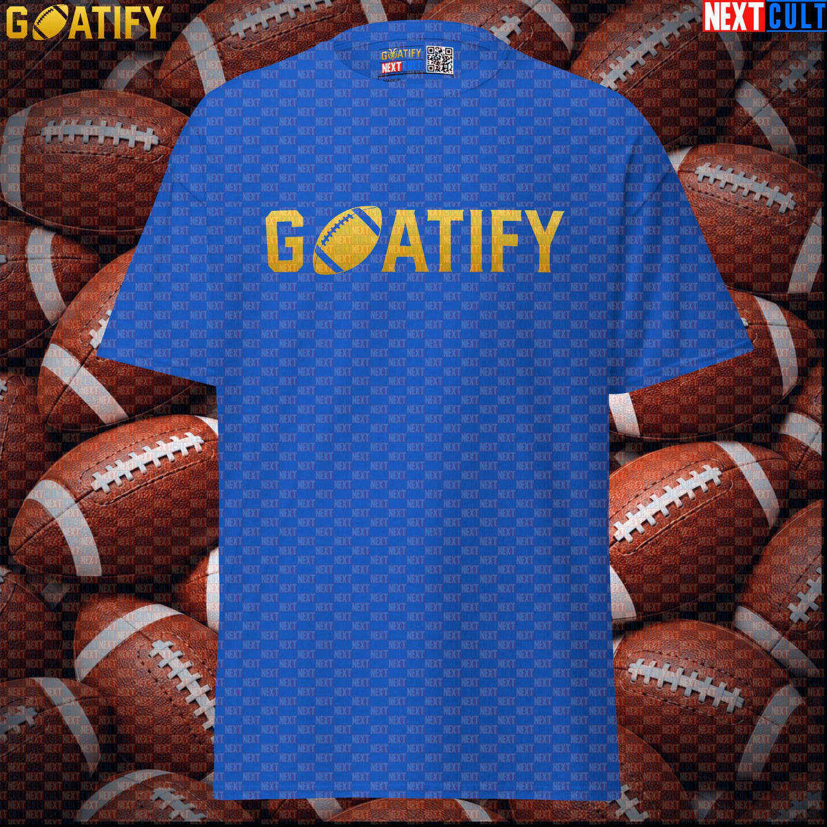 T-Shirt GOATIFY Football GOAT Graphic Tee for NFL Fans Greatest of All Time Sports Gift | T-shirts | ["American Football", "NCB", "NFL"]