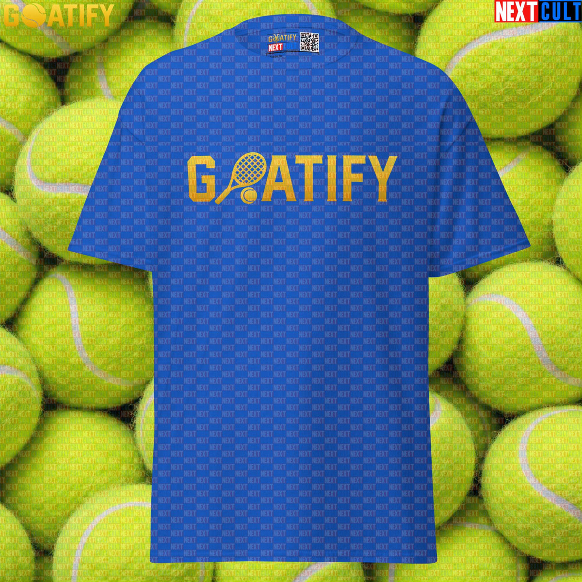 Tennis GOAT T-Shirt Golden Racket & Ball Graphic for Players, Fans & Gifts | GOATIFY | T-shirts | ["NCB", "Tennis"]