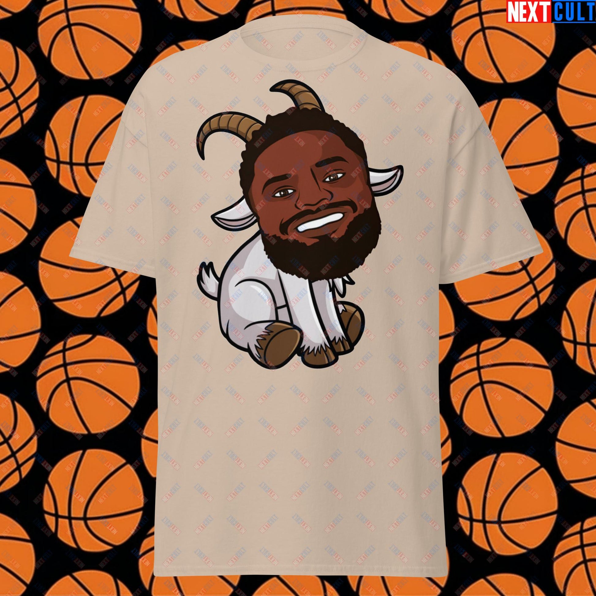 Zion Williamson G.O.A.T. T-Shirt - Funny Basketball Meme Casual Top - Greatest of All Time Tee for Basketball Fans - Perfect Gift for Zion Williamson Fans Unisex tee Sand T-shirts Basketball G.O.A.T. NBA New Orleans Pelicans Zion Williamson Next Cult Brand