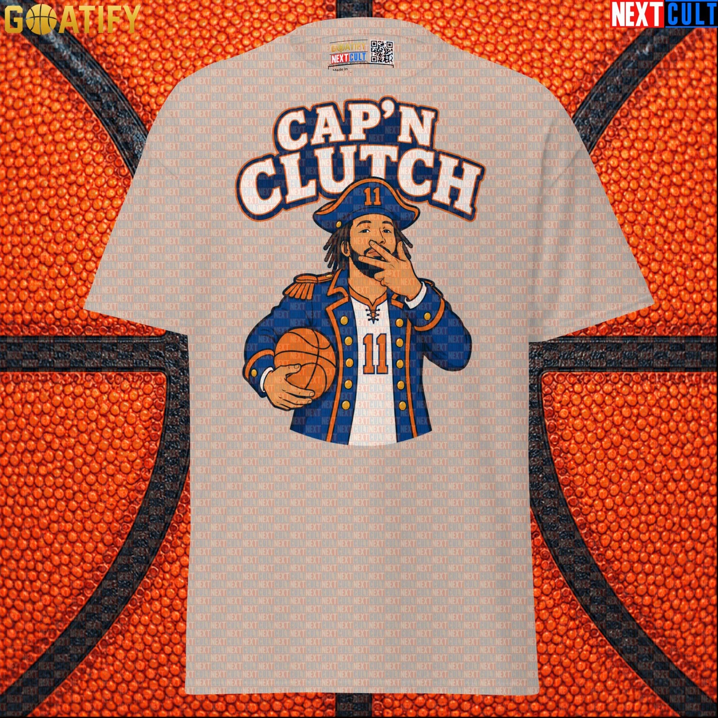 Jalen Brunson T-Shirt – Cap’n Clutch Graphic Tee for New York Knicks Championship Fans Sand Next Cult Brand