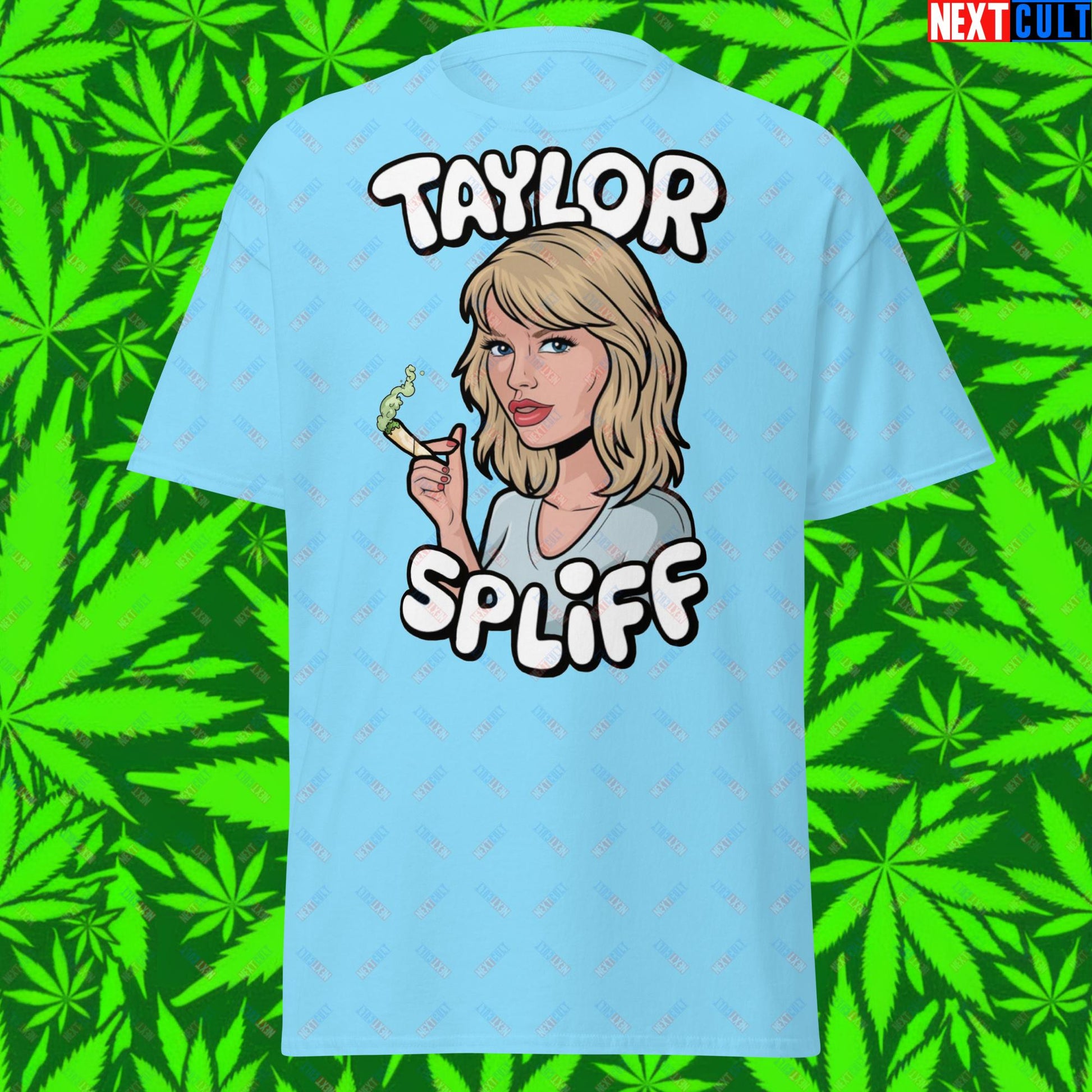 Taylor Spliff Pop Music Star Pothead Stoner Funny Weed Meme Unisex tee Sky T-shirts Music Weed Next Cult Brand