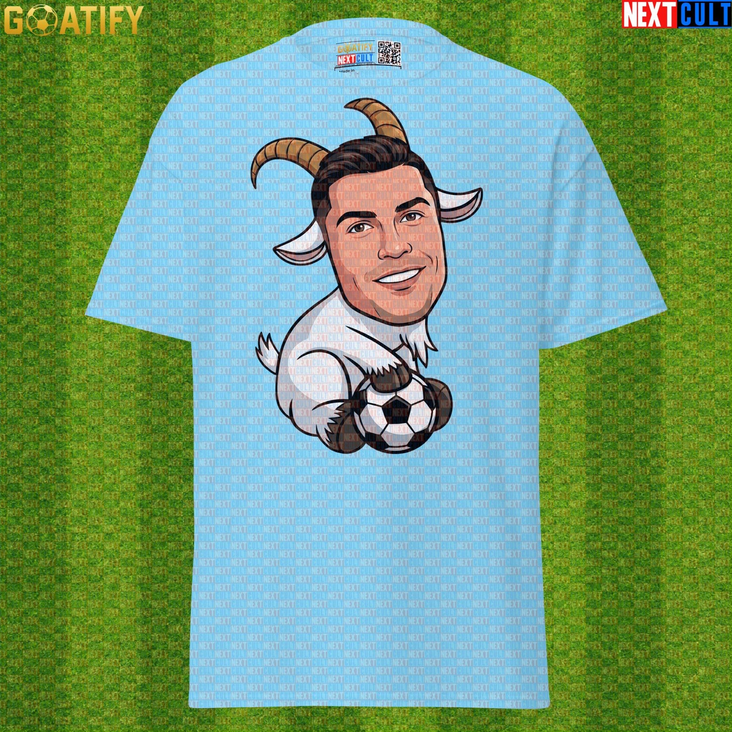 Cristiano Ronaldo T-Shirt – Funny GOAT Soccer Graphic Tee Gift for Portugal Football Fans |  | ["Al Nassr", "Cristiano Ronaldo", "Football", "Juventus", "Manchester United", "Portugal", "Real Madrid", "Soccer"]