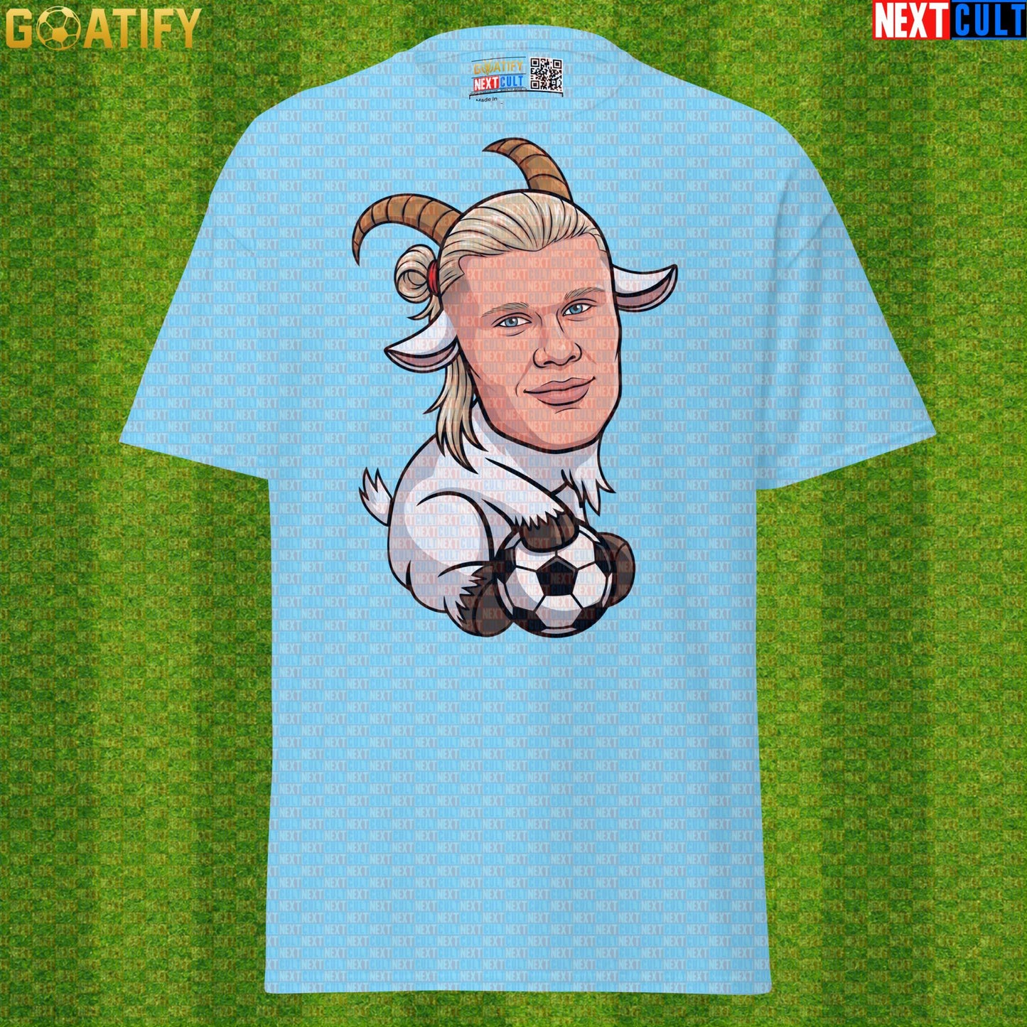 Erling Haaland T-Shirt – GOAT Goal Machine Graphic Tee Gift for Man City and Norway Fans |  | ["Borussia Dortmund", "Erling Haaland", "Football", "Manchester City", "Norway", "Soccer"]