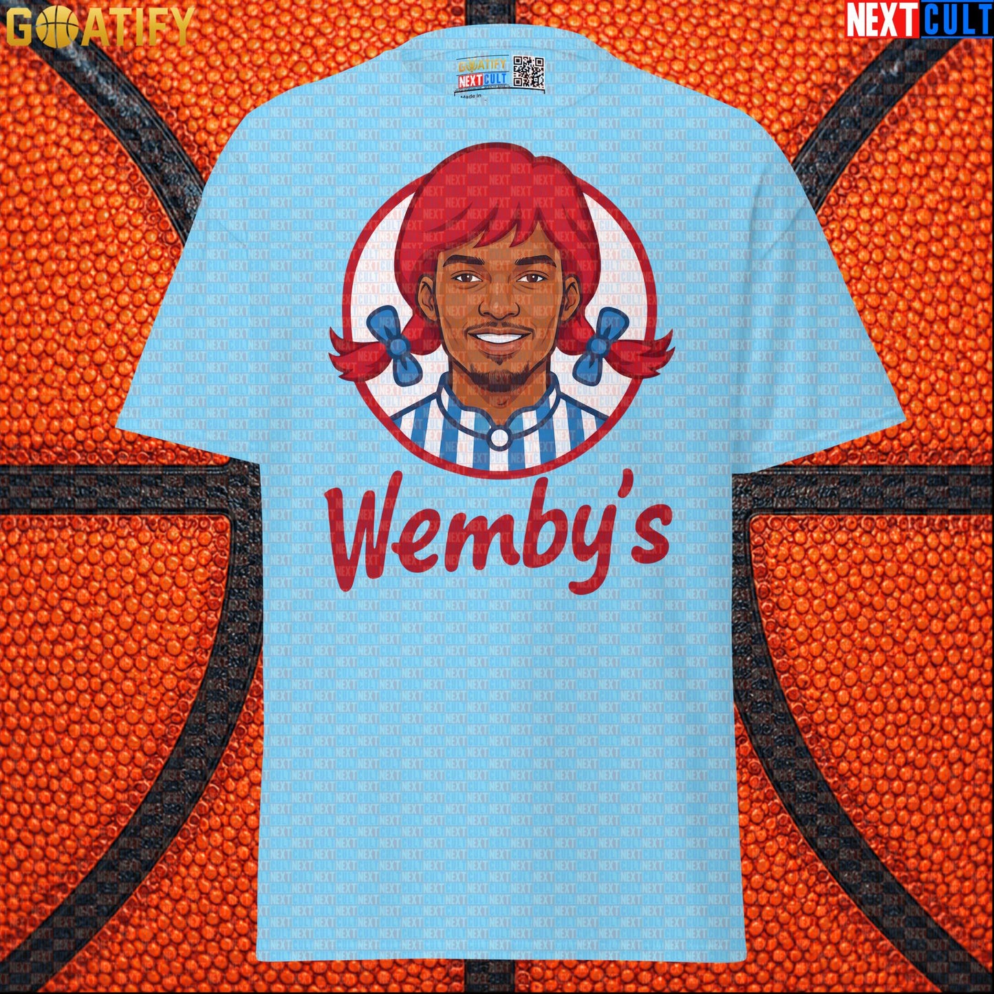 Basketball T-Shirt Wemby's Fast Food Parody for Victor Wembanyama Fans and NBA Gifts |  | ["Basketball", "France", "NBA", "San Antonio Spurs", "Victor Wembanyama", "Wemby"]