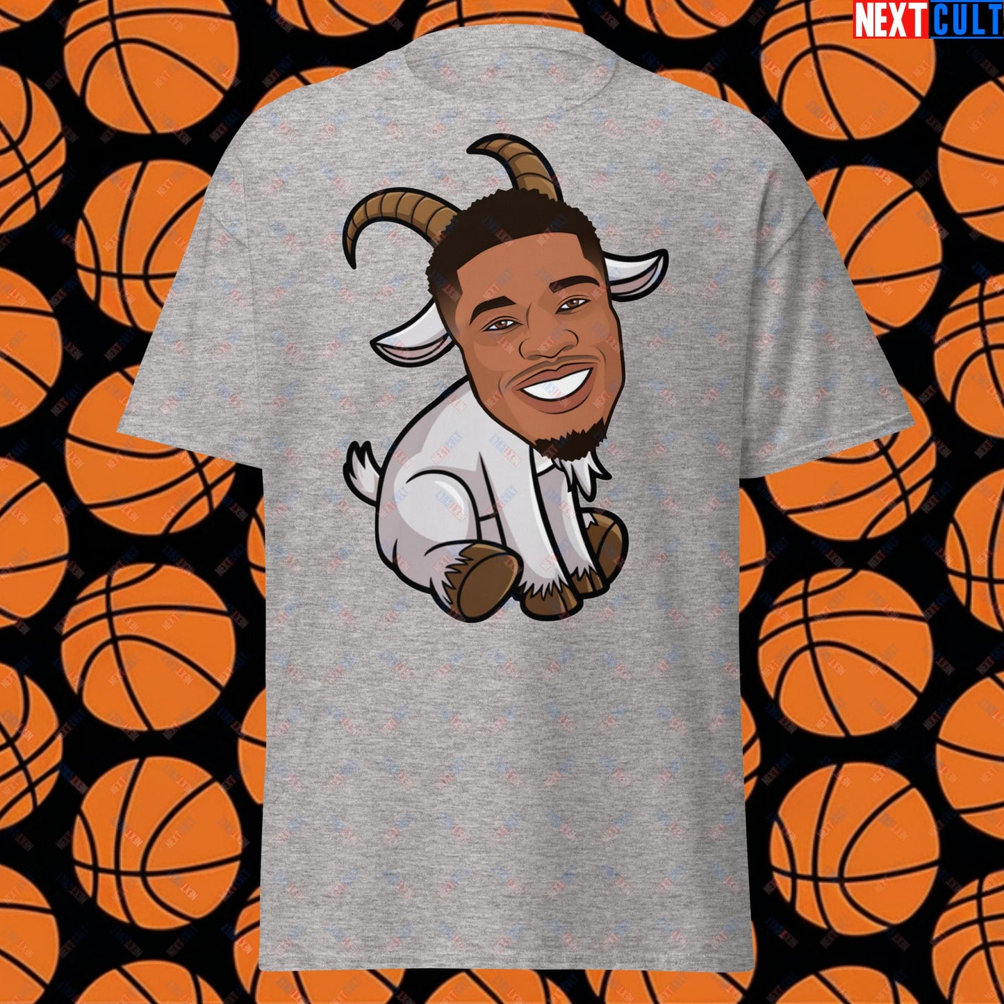 Giannis Antetokounmpo G.O.A.T. T-Shirt - Funny Basketball Meme Casual Top - Greatest of All Time Tee for Basketball Fans - Perfect Gift for Giannis Fans Unisex tee Sport Grey T-shirts Basketball G.O.A.T. Giannis Antetokounmpo Milwaukee Bucks NBA Next Cult Brand