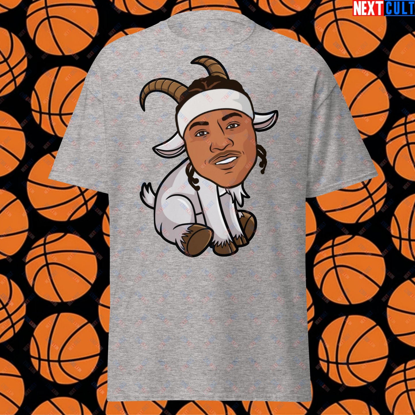 Carmelo Anthony G.O.A.T. T-Shirt - Funny Basketball Meme Casual Top - Greatest of All Time Carmelo Anthony Tee - Perfect Gift for Basketball Fans Unisex tee Sport Grey T-shirts Basketball Carmelo Anthony Denver Nuggets G.O.A.T. NBA New York Knicks Next Cult Brand