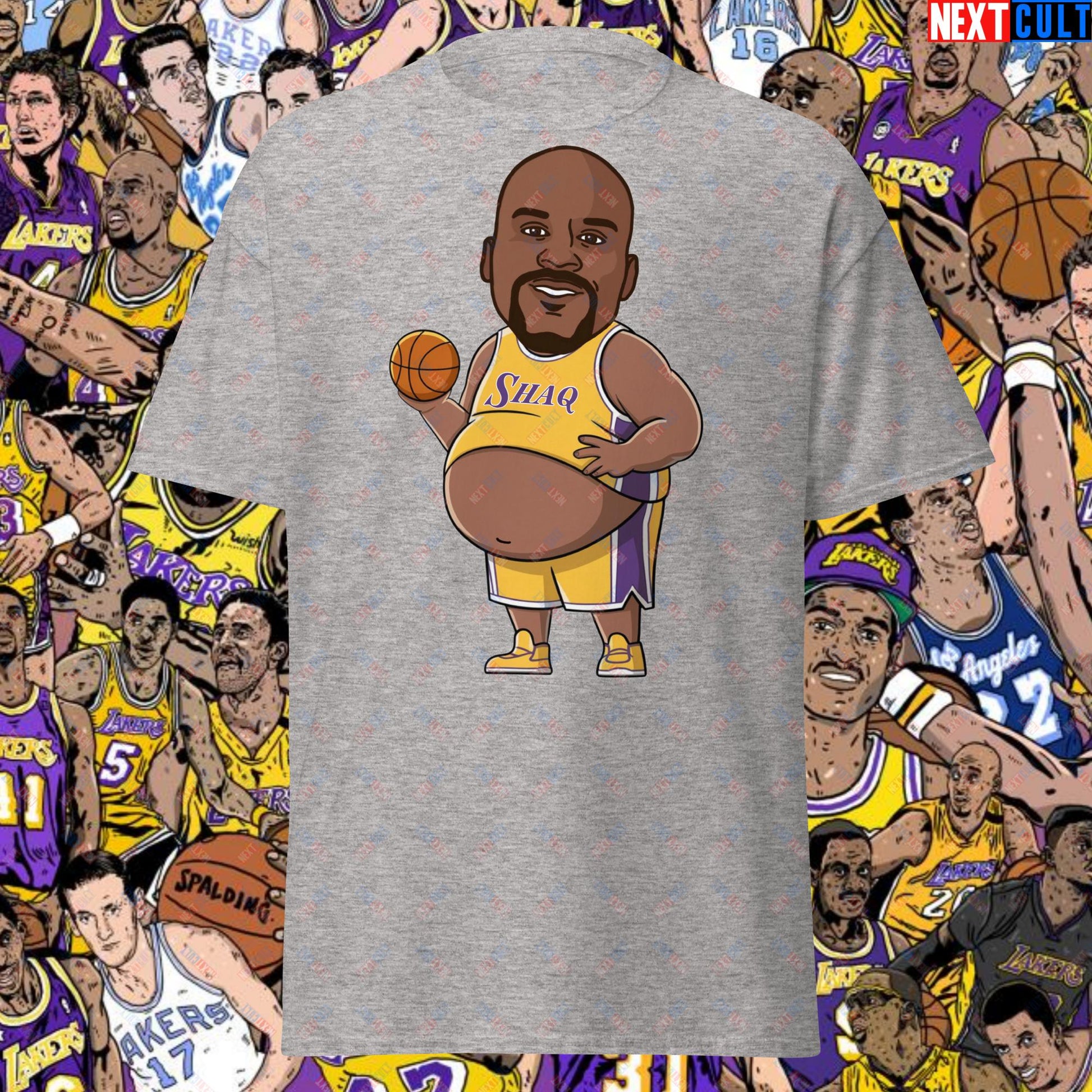 Fat Shaq Funny Basketball Meme T-Shirt - Big Shaq Dominance Casual Top for Basketball Fans - Perfect Gift for Shaq Fans Unisex tee Sport Grey T-shirts Basketball Los Angeles Lakers NBA Shaq Next Cult Brand