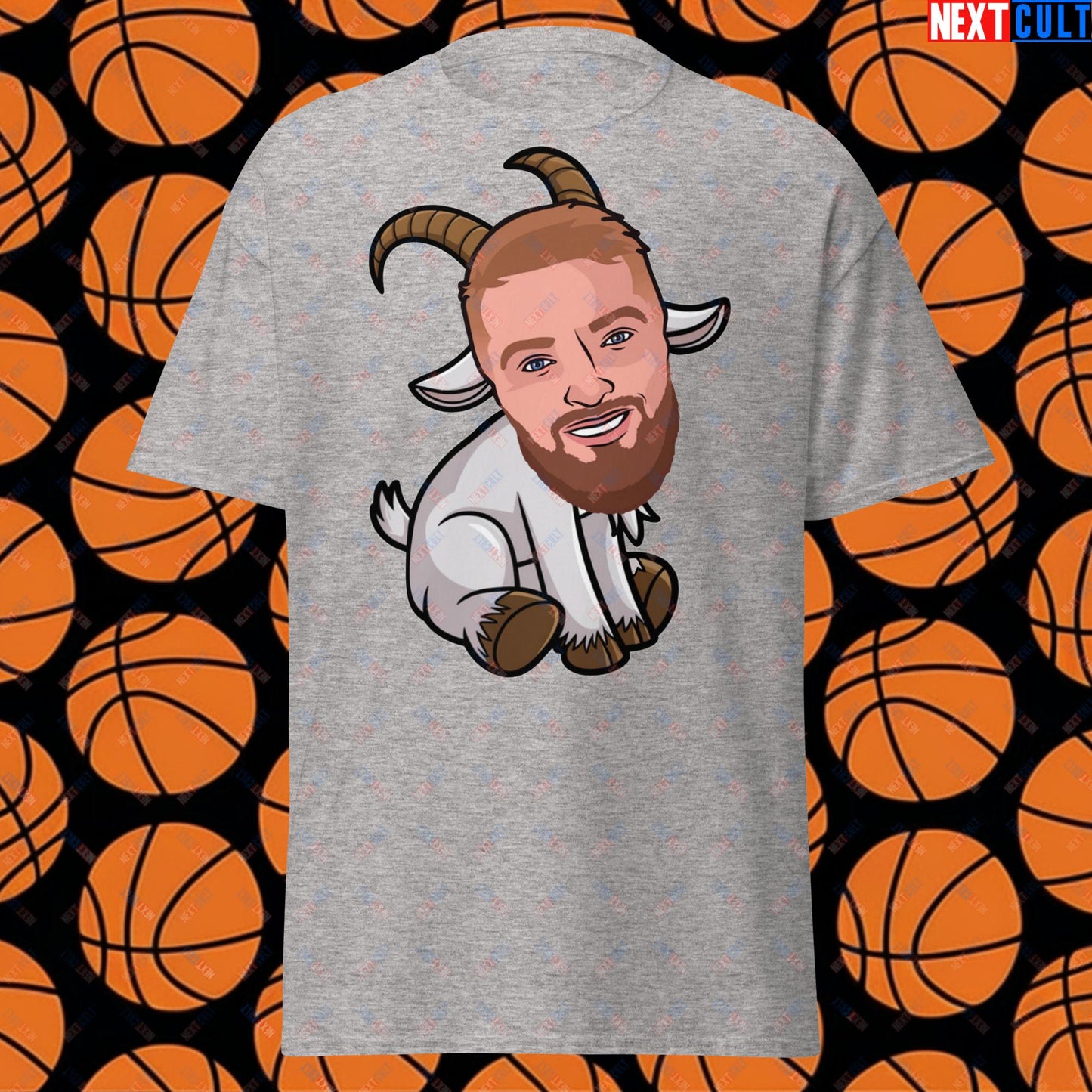 Domantas Sabonis GOAT T-Shirt - Funny Basketball Meme Casual Top - Greatest of All Time Tee for Sacramento Kings and Lithuania Fans - Perfect Gift for Basketball Lovers Sport Grey T-shirts Basketball Domantas Sabonis G.O.A.T. NBA Sacramento Kings Next Cult Brand