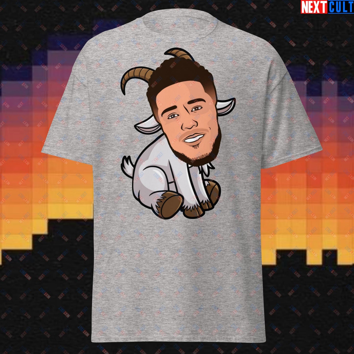 Devin Booker GOAT T-Shirt - Funny Basketball Meme Casual Top - Phoenix Suns Greatest of All Time Tee for Basketball Fans - Perfect Gift for Devin Booker Fans Sport Grey T-shirts Basketball Devin Booker G.O.A.T. NBA Phoenix Suns Next Cult Brand