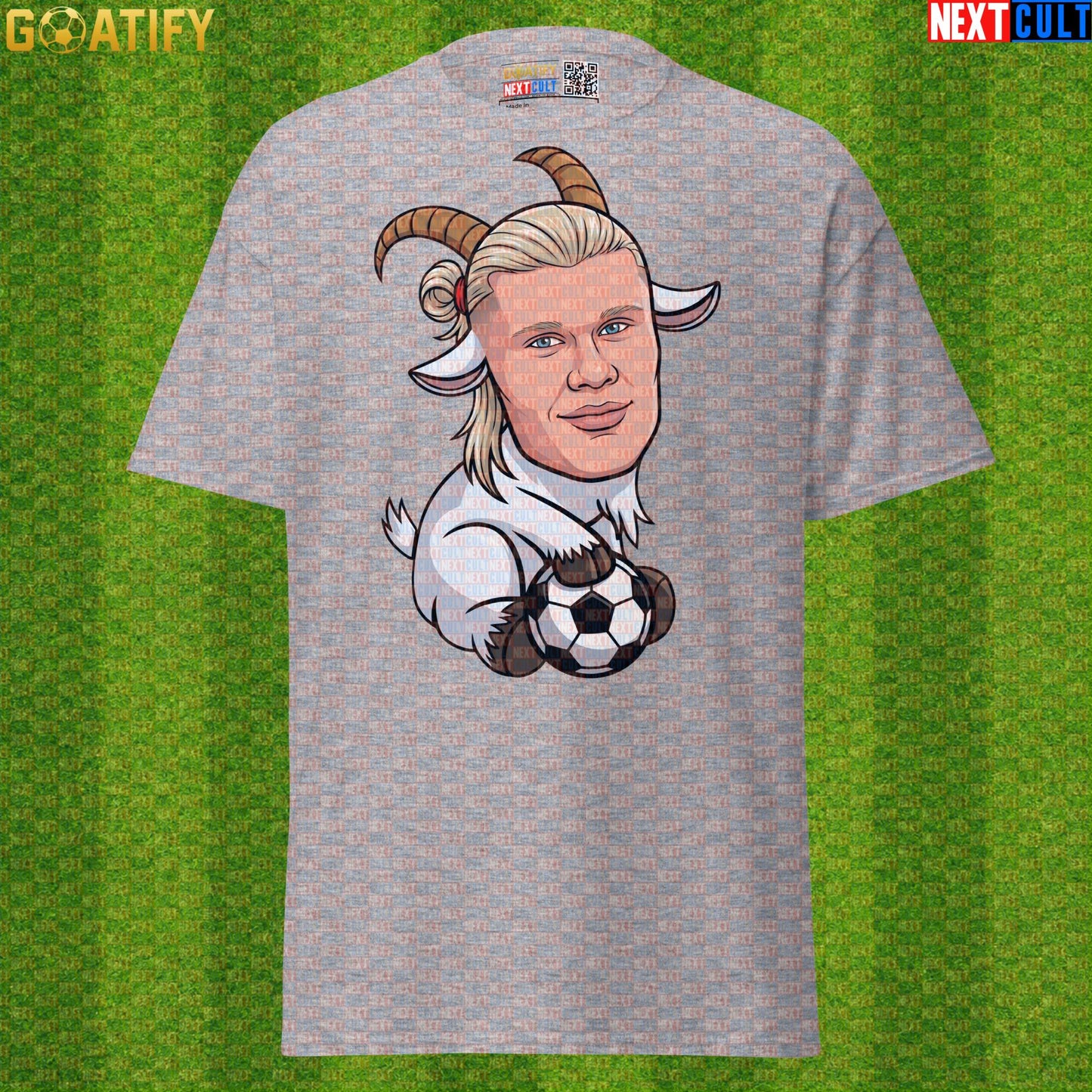 Erling Haaland T-Shirt – GOAT Goal Machine Graphic Tee Gift for Man City and Norway Fans |  | ["Borussia Dortmund", "Erling Haaland", "Football", "Manchester City", "Norway", "Soccer"]