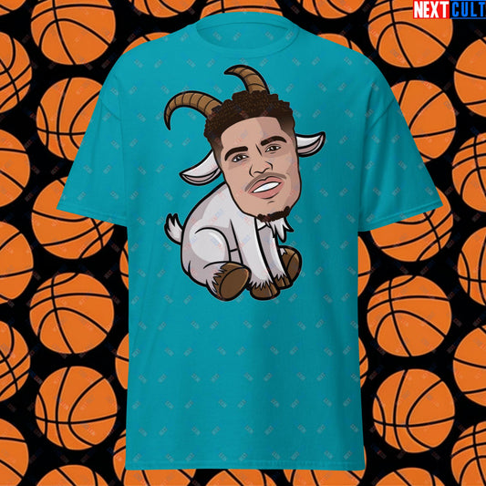 LaMelo Ball G.O.A.T. T-Shirt - Funny Basketball Meme Casual Top - Greatest of All Time Tee for Basketball Fans - Perfect Gift for LaMelo Ball Fans Unisex tee Tropical Blue T-shirts Basketball Charlotte Hornets G.O.A.T. LaMelo Ball NBA Next Cult Brand