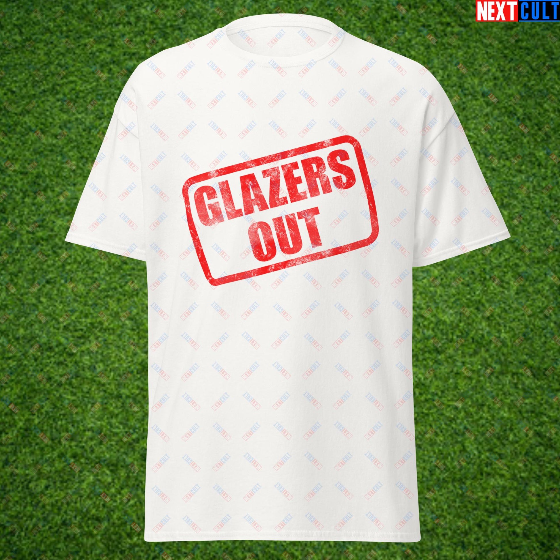 Glazers Out Stop The Glazers Ruining Manchester United Fan Protest Against Glazers Unisex tee White T-shirts Football GlazersOut Manchester United Next Cult Brand