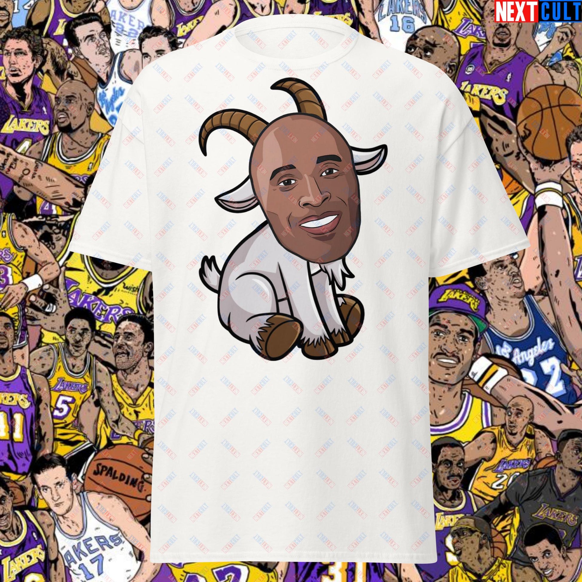 Kobe Bryant G.O.A.T. T-Shirt - Settle the Debate Casual Top - Greatest of All Time NBA Meme Tee for Basketball Fans - Perfect Gift for Kobe Fans Unisex tee White T-shirts Basketball G.O.A.T. Kobe Bryant Los Angeles Lakers NBA Next Cult Brand