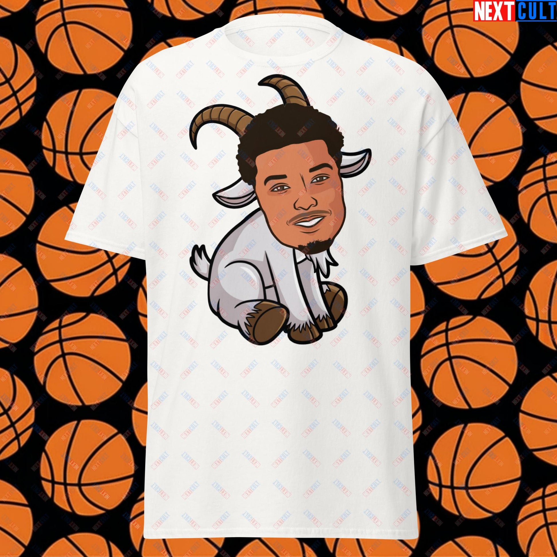 Wemby G.O.A.T. T-Shirt - Victor Wembanyama Funny Basketball Meme Casual Top - Greatest of All Time Tee for Basketball Fans - Perfect Gift for Wemby Fans Unisex tee White T-shirts Basketball G.O.A.T. NBA San Antonio Spurs Victor Wembanyama Wemby Next Cult Brand