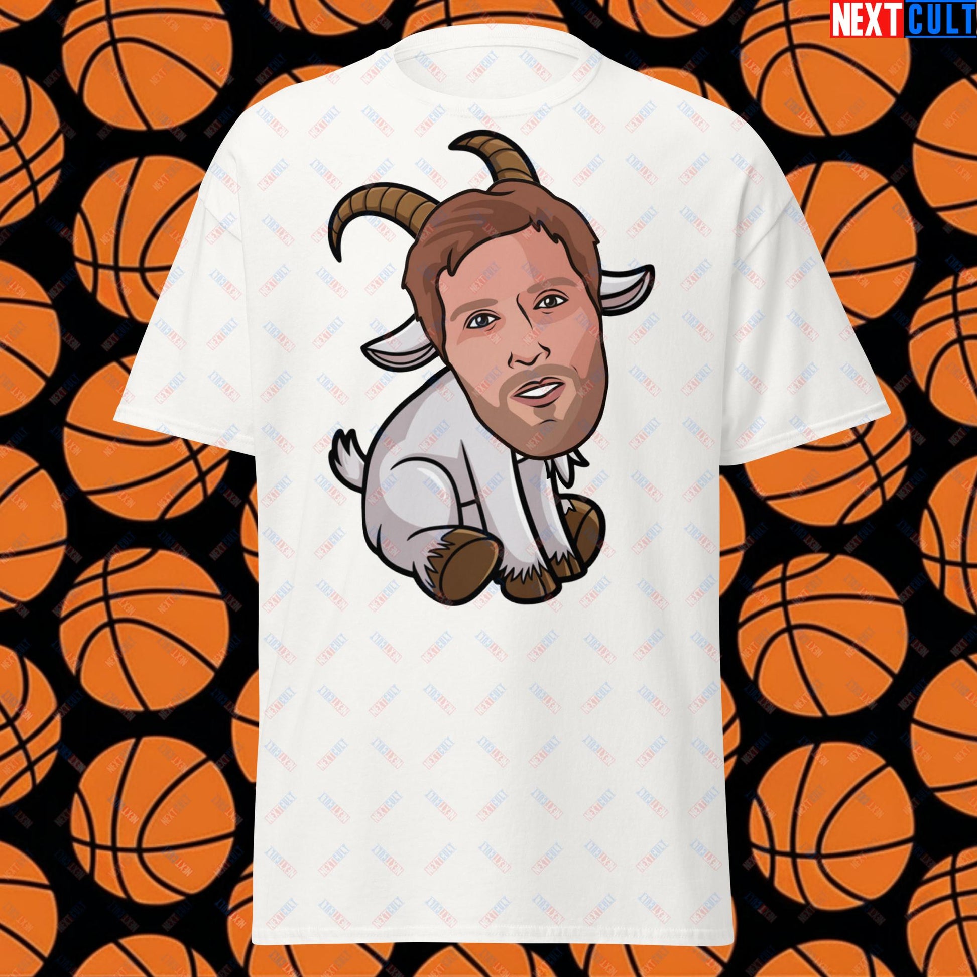 Dirk Nowitzki G.O.A.T. T-Shirt - Funny Basketball Meme Casual Top - Greatest of All Time Tee for Basketball Fans - Perfect Gift for Dirk Nowitzki Fans Unisex tee White T-shirts Basketball Dallas Mavericks Dirk Nowitzki G.O.A.T. NBA Next Cult Brand