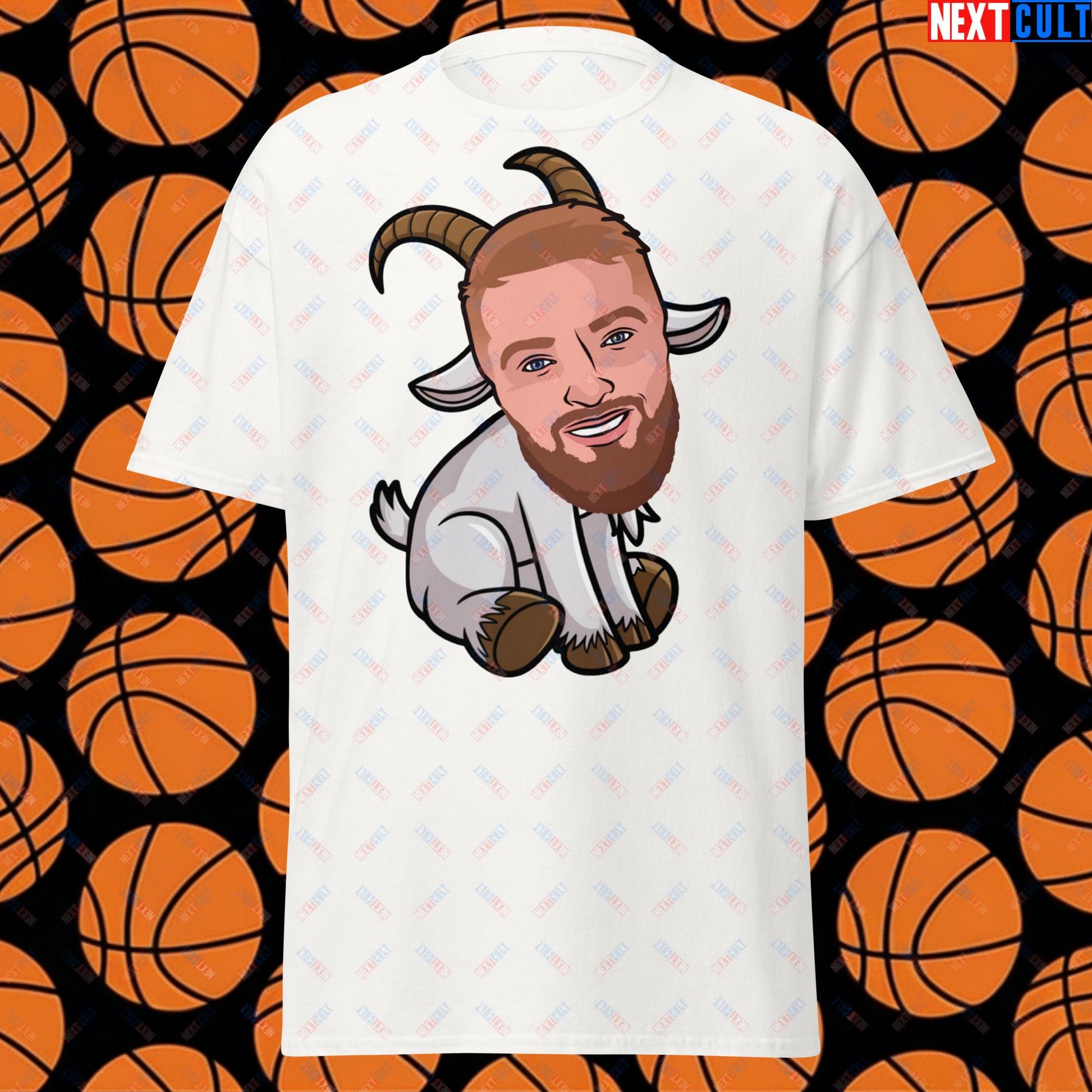 Domantas Sabonis GOAT T-Shirt - Funny Basketball Meme Casual Top - Greatest of All Time Tee for Sacramento Kings and Lithuania Fans - Perfect Gift for Basketball Lovers White T-shirts Basketball Domantas Sabonis G.O.A.T. NBA Sacramento Kings Next Cult Brand