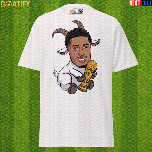 Jude Bellingham T-Shirt – Hey Jude World Cup GOAT Tee for England and Real Madrid Fans |  | ["England", "Football", "Jude Bellingham", "Real Madrid", "Soccer"]