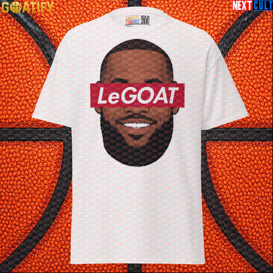 LeBron James T-Shirt – LeGOAT Streetwear Parody Graphic Tee for NBA Fans and Game Days |  | ["Basketball", "Cleveland Cavaliers", "LeBron James", "Los Angeles Lakers", "Miami Heat", "NBA"]