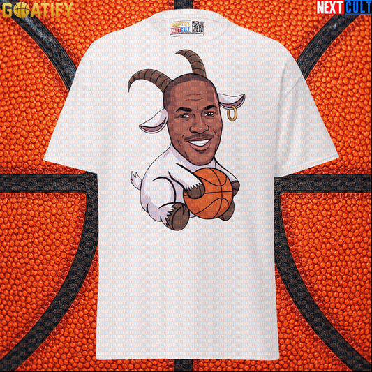 Michael Jordan T-Shirt - GOAT Chicago Bulls Basketball Graphic Tee Gift for Jordan NBA Fans White T-shirts Next Cult Brand