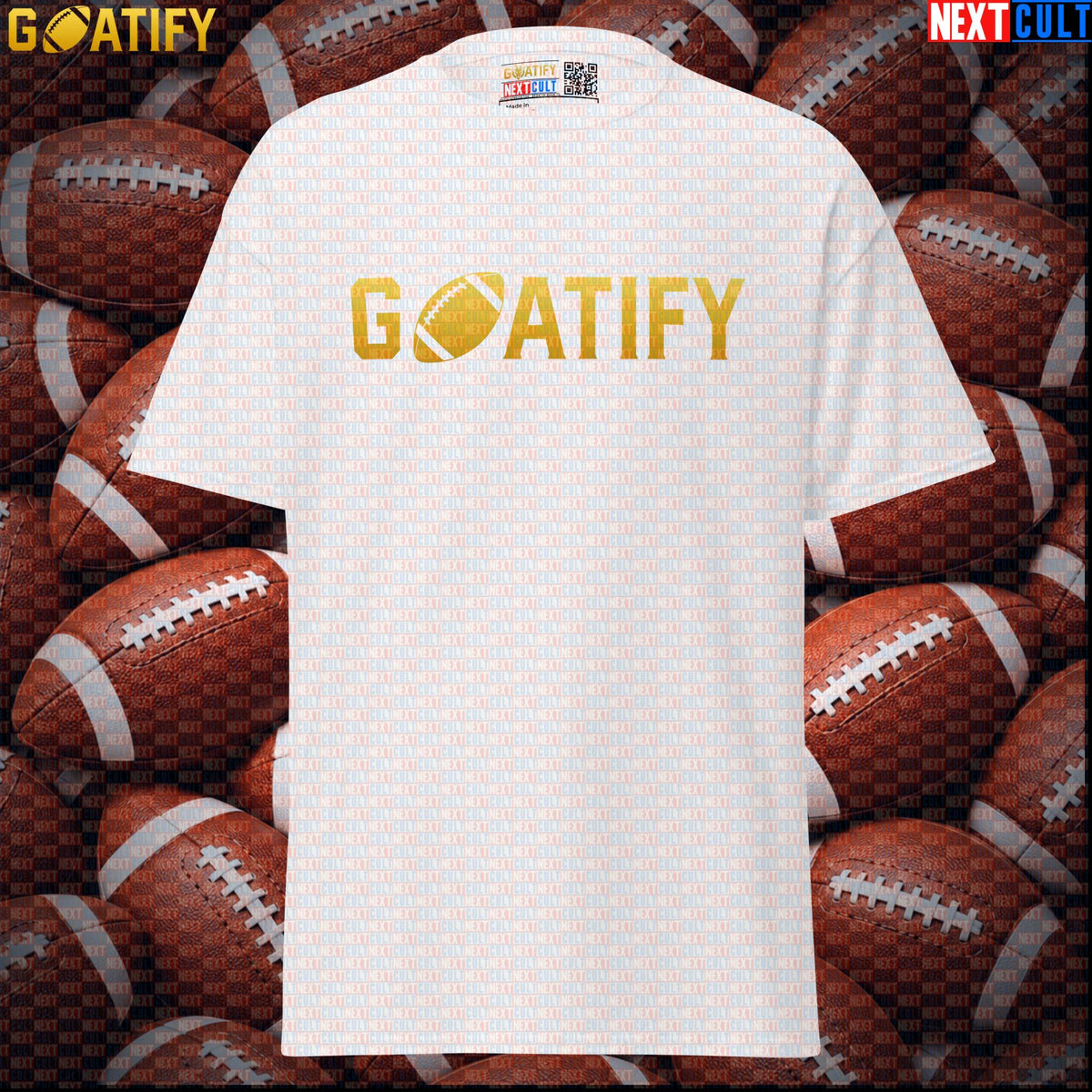 T-Shirt GOATIFY Football GOAT Graphic Tee for NFL Fans Greatest of All Time Sports Gift | T-shirts | ["American Football", "NCB", "NFL"]