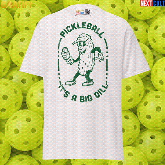 Pickleball T-Shirt It's a Big Dill Retro Pickle Joke Graphic for Players & Sports Fans | T-shirts | ["NCB", "Pickleball"]