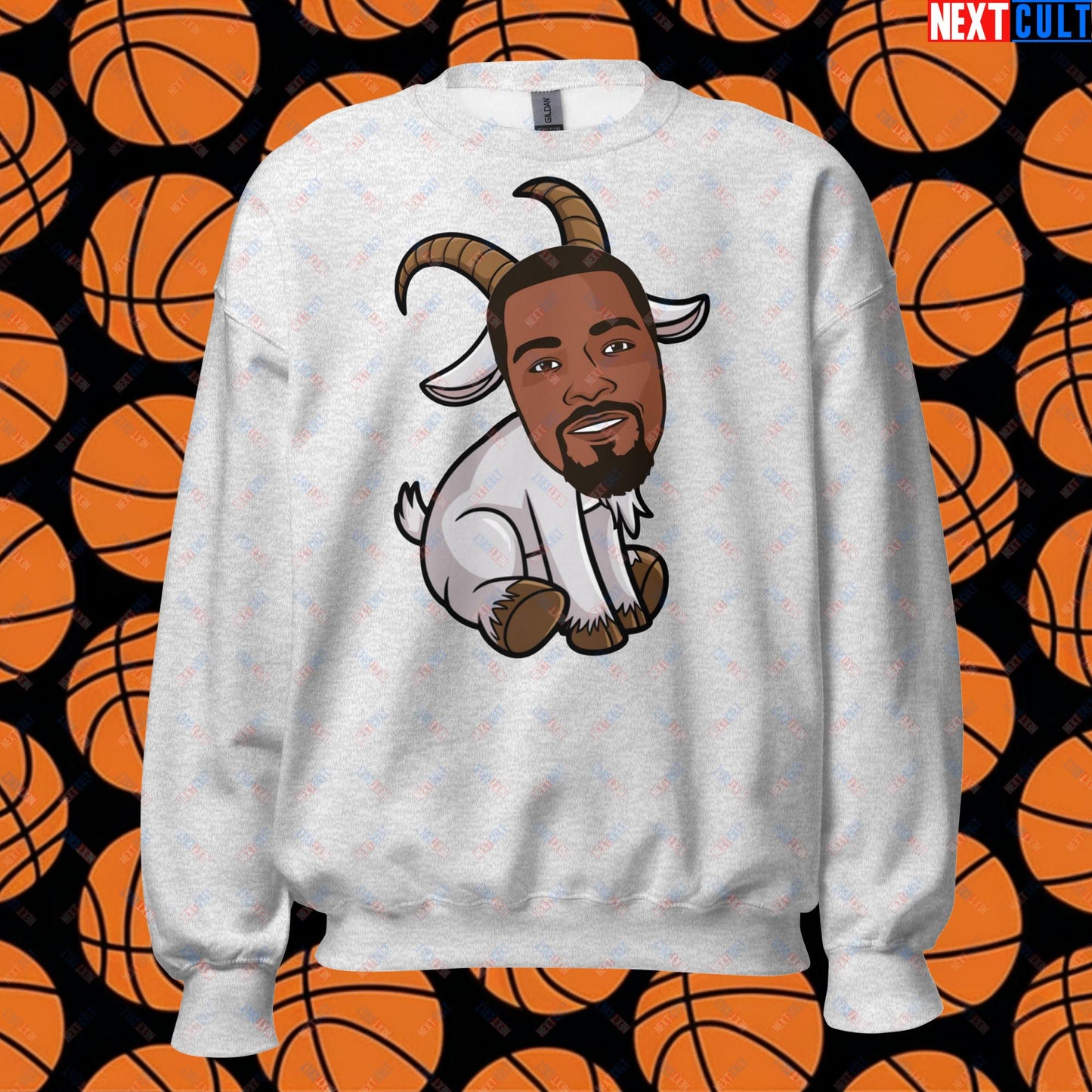 Kevin Durant G.O.A.T. Sweatshirt - Funny Basketball Meme Jumper - Greatest of All Time Pullover for Basketball Fans - Perfect Gift for Durant Fans Unisex Sweatshirt Ash Sweatshirts Basketball G.O.A.T. Golden State Warriors Kevin Durant NBA Oklahoma City Thunder Phoenix Suns Next Cult Brand