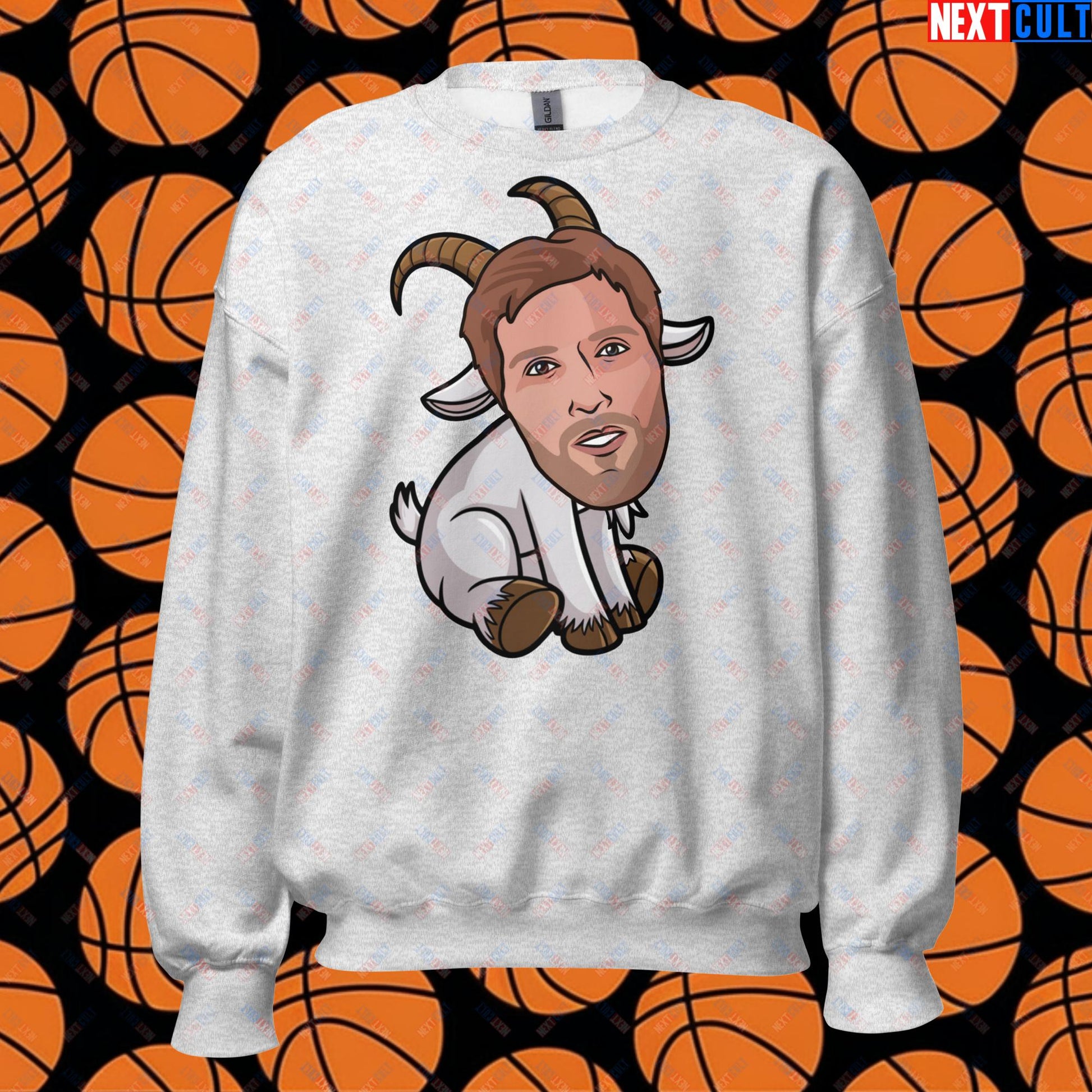 Dirk Nowitzki G.O.A.T. Sweatshirt - Funny Basketball Meme Jumper - Greatest of All Time Pullover for Basketball Fans - Perfect Gift for Dirk Nowitzki Fans Unisex Sweatshirt Ash Sweatshirts Basketball Dallas Mavericks Dirk Nowitzki G.O.A.T. NBA Next Cult Brand