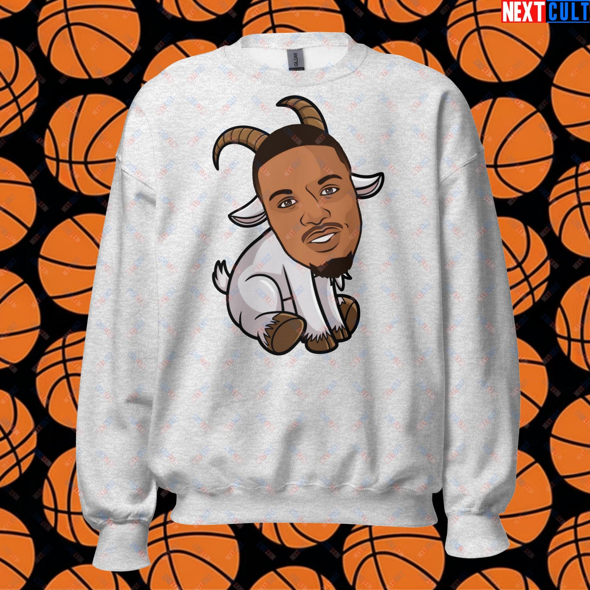 Damian Lillard G.O.A.T. Sweatshirt - Funny Basketball Meme Jumper - Greatest of All Time Pullover for Basketball Fans - Perfect Gift for Damian Lillard Fans Unisex Sweatshirt Ash Sweatshirts Basketball Damian Lillard G.O.A.T. Milwaukee Bucks NBA Portland Trail Blazers Next Cult Brand